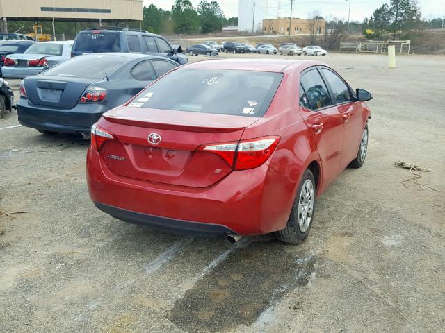 2T1BURHEXEC036115 - 2014 TOYOTA COROLLA L RED photo 4