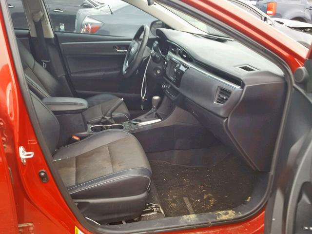 2T1BURHEXEC036115 - 2014 TOYOTA COROLLA L RED photo 5