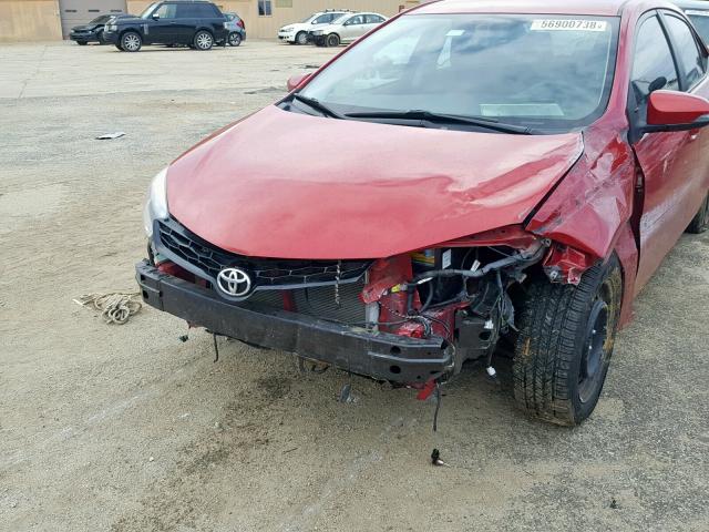 2T1BURHEXEC036115 - 2014 TOYOTA COROLLA L RED photo 9