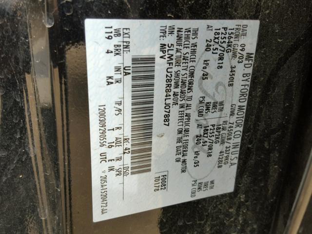 5LMFU28R84LJ07887 - 2004 LINCOLN NAVIGATOR 黑色 照片 10