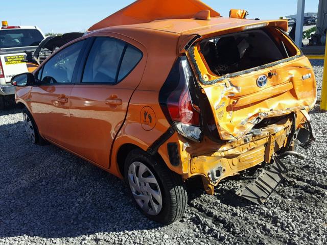 JTDKDTB37F1097352 - 2015 TOYOTA PRIUS C ORANGE photo 3