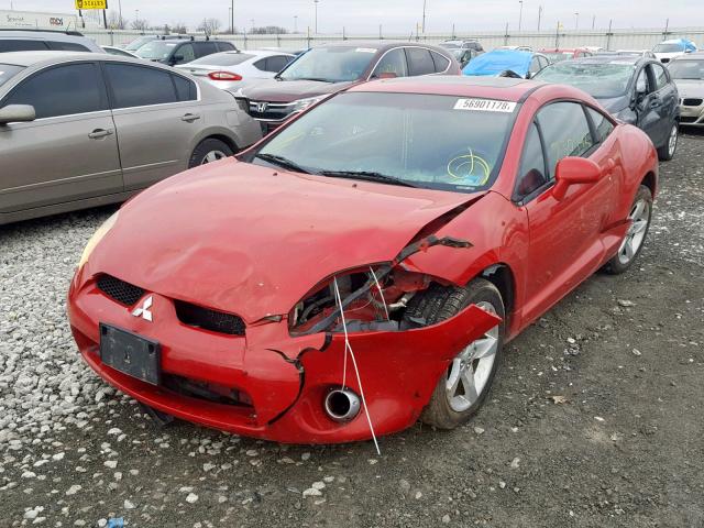 4A3AK34T17E022040 - 2007 MITSUBISHI ECLIPSE GT RED photo 2