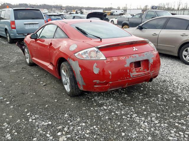 4A3AK34T17E022040 - 2007 MITSUBISHI ECLIPSE GT RED photo 3