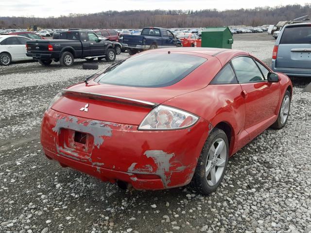 4A3AK34T17E022040 - 2007 MITSUBISHI ECLIPSE GT RED photo 4