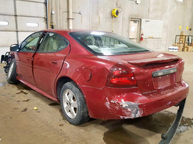 2G2WP522151328349 - 2005 PONTIAC GRAND PRIX MAROON photo 3