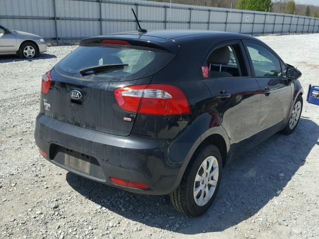 KNADM5A35D6189336 - 2013 KIA RIO LX BLACK photo 4