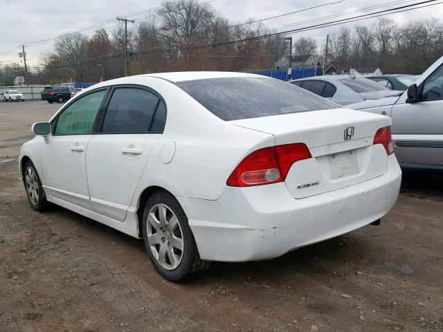 2HGFA16526H518777 - 2006 HONDA CIVIC LX WHITE photo 3