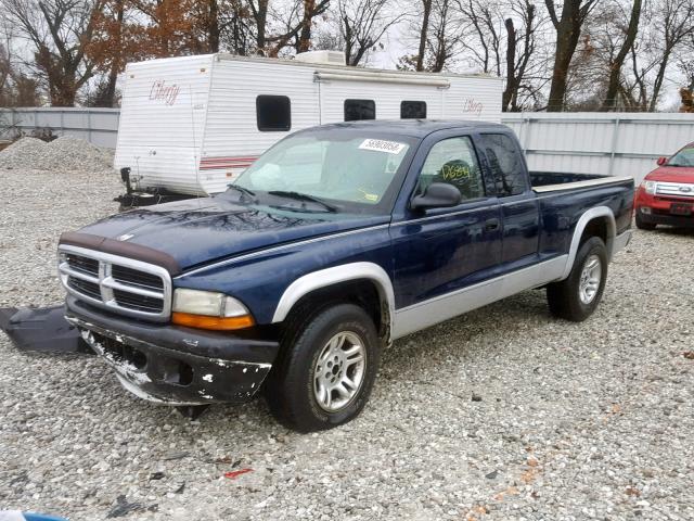 1D7HL42X83S207732 - 2003 DODGE DAKOTA SLT BLUE photo 2