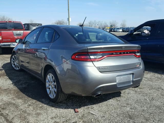 1C3CDFCH4DD210514 - 2013 DODGE DART LIMIT GRAY photo 3