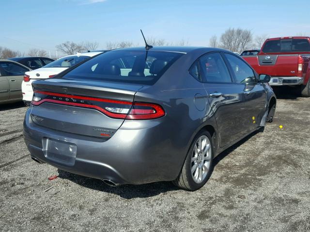 1C3CDFCH4DD210514 - 2013 DODGE DART LIMIT GRAY photo 4