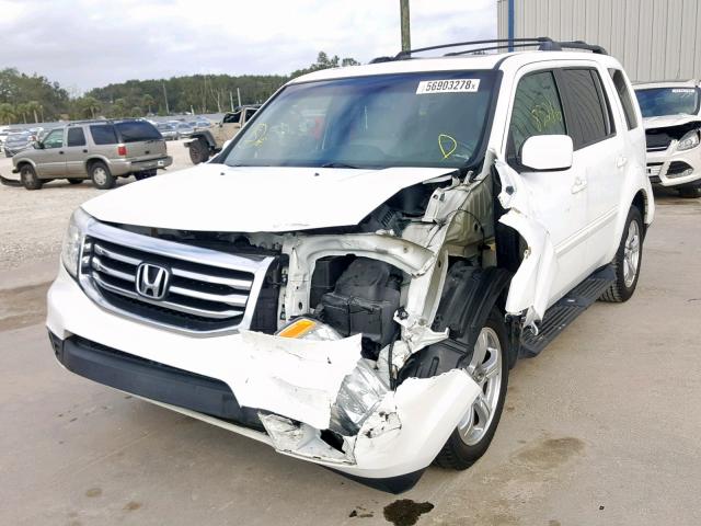 5FNYF3H70DB042535 - 2013 HONDA PILOT EXLN WHITE photo 2