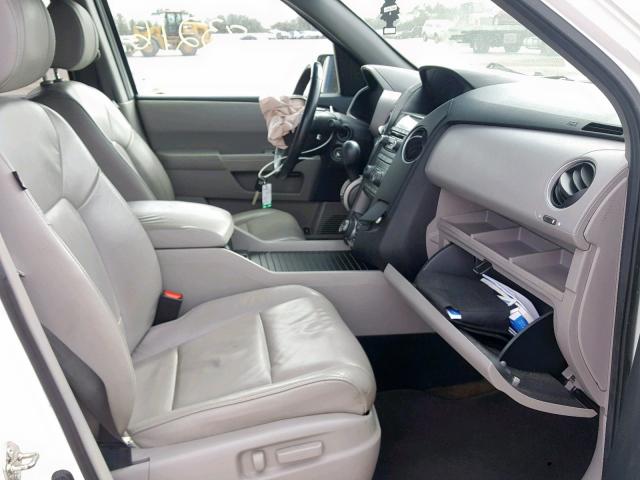 5FNYF3H70DB042535 - 2013 HONDA PILOT EXLN WHITE photo 5