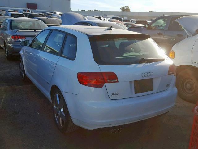 WAUKD78P77A218560 - 2007 AUDI A3 S-LINE WHITE photo 3