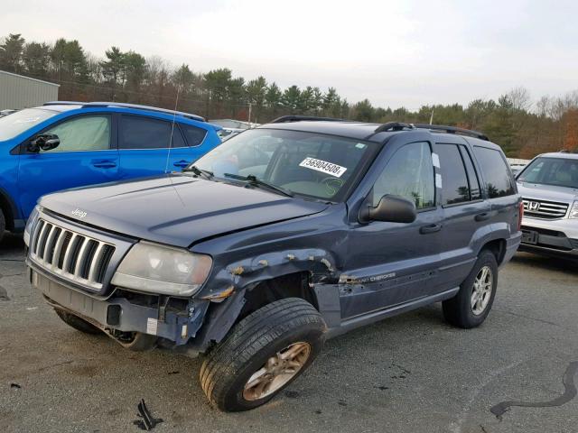 1J4GW48S14C299183 - 2004 JEEP GRAND CHER BLUE photo 2