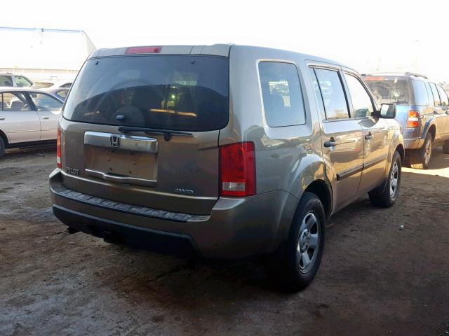 5FNYF4H2XAB033685 - 2010 HONDA PILOT LX TAN photo 4