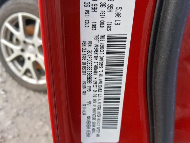 3C4PDCEG6ET309699 - 2014 DODGE JOURNEY R/ RED photo 10