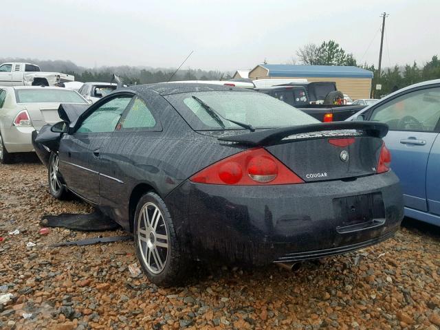 1ZWFT61L025605065 - 2002 MERCURY COUGAR V6 BLACK photo 3