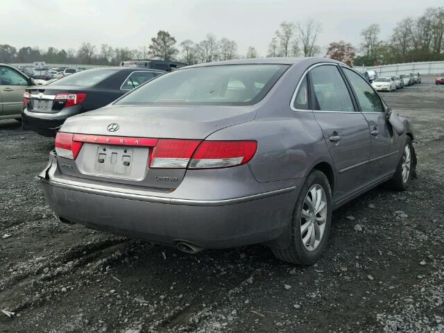 KMHFC46F46A108169 - 2006 HYUNDAI AZERA SE GRAY photo 4