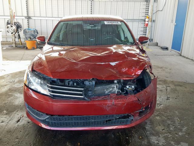 1VWAT7A32FC053056 - 2015 VOLKSWAGEN PASSAT S RED photo 9