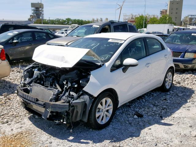 KNADN5A36C6067192 - 2012 KIA RIO EX WHITE photo 2