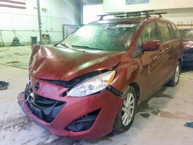 JM1CW2BL4C0144394 - 2012 MAZDA 5 RED photo 2