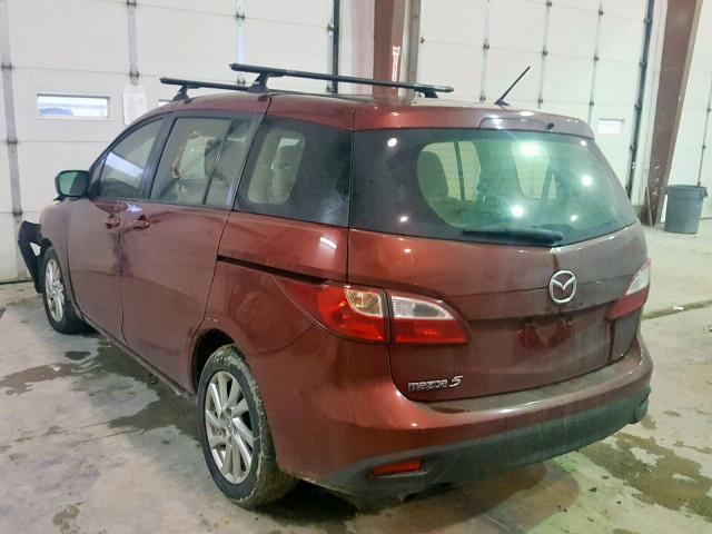 JM1CW2BL4C0144394 - 2012 MAZDA 5 RED photo 3