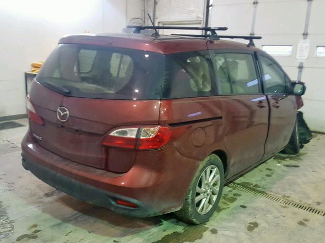 JM1CW2BL4C0144394 - 2012 MAZDA 5 RED photo 4