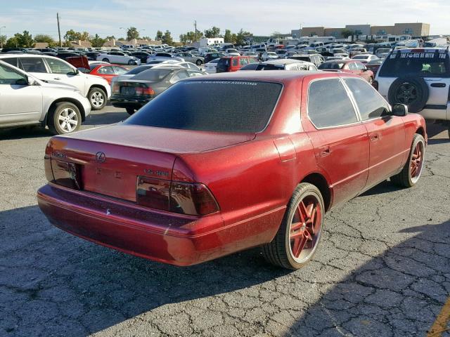 JT8BH28F6Y0176115 - 2000 LEXUS LS 400 BURGUNDY photo 4