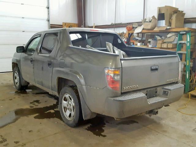 2HJYK16447H001148 - 2007 HONDA RIDGELINE GRAY photo 3