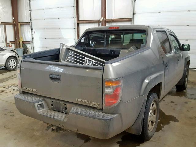 2HJYK16447H001148 - 2007 HONDA RIDGELINE GRAY photo 4