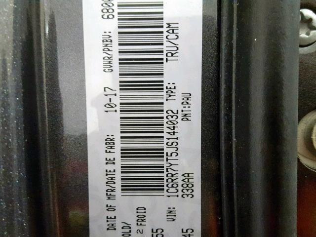 1C6RR7YT5JS144032 - 2018 RAM 1500 REBEL ნაცრისფერი ფოტო 10