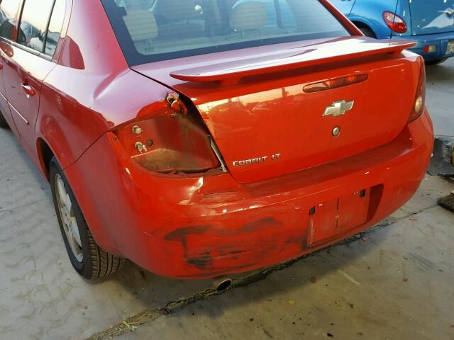 1G1AL55F877296207 - 2007 CHEVROLET COBALT LT RED photo 9