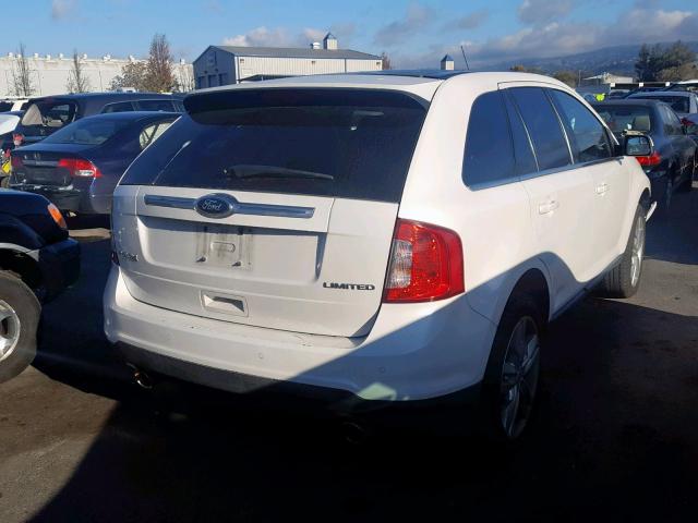 2FMDK3KC7DBA36689 - 2013 FORD EDGE LIMIT WHITE photo 4