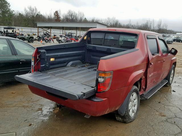 2HJYK164X6H523068 - 2006 HONDA RIDGELINE MAROON photo 4