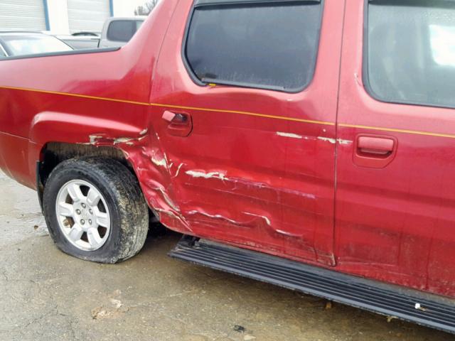 2HJYK164X6H523068 - 2006 HONDA RIDGELINE MAROON photo 9