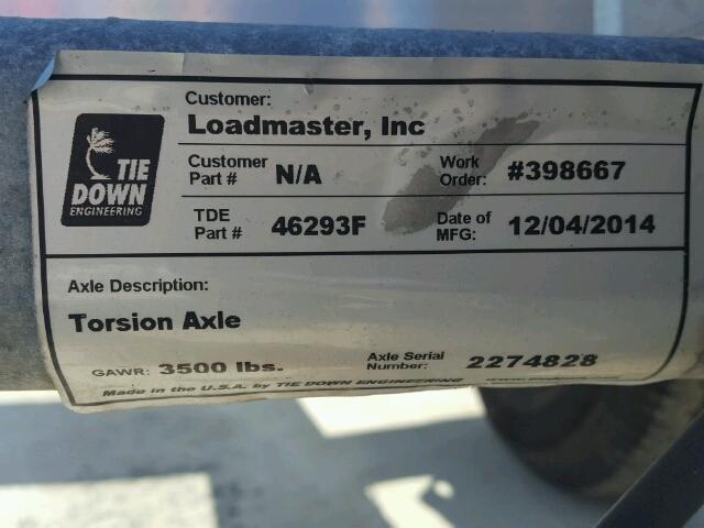 4YPAB303XFT051460 - 2015 UTILITY TRAILER SILVER photo 10