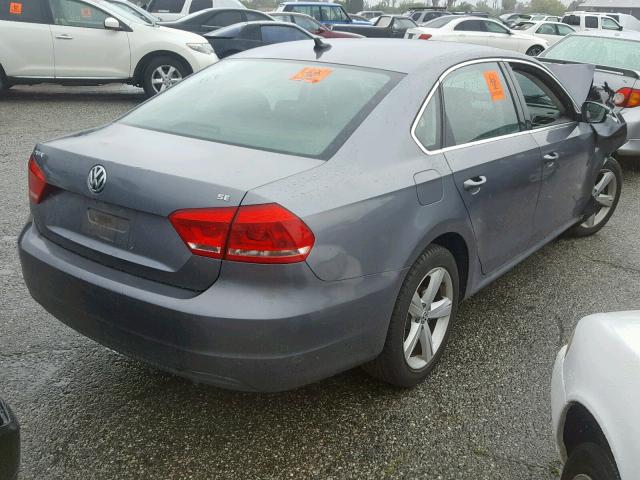 1VWBP7A34DC021604 - 2013 VOLKSWAGEN PASSAT SE GRAY photo 4