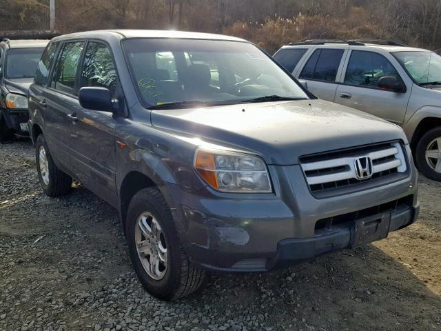 5FNYF181X7B022359 - 2007 HONDA PILOT LX CHARCOAL photo 1