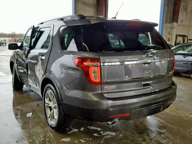 1FM5K7F85FGB46430 - 2015 FORD EXPLORER L GRAY photo 3