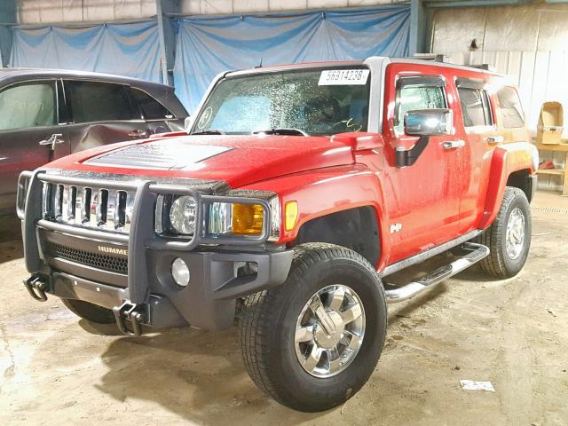 5GTDN13E878133688 - 2007 HUMMER H3 RED photo 2