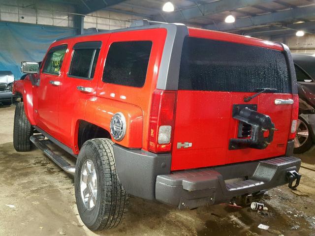 5GTDN13E878133688 - 2007 HUMMER H3 RED photo 3