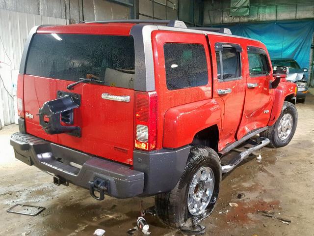 5GTDN13E878133688 - 2007 HUMMER H3 RED photo 4