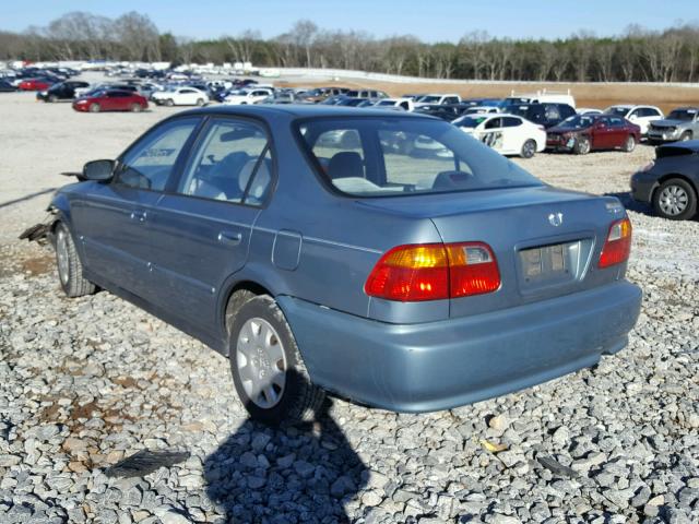 2HGEJ6617YH554411 - 2000 HONDA CIVIC BASE BLUE photo 3