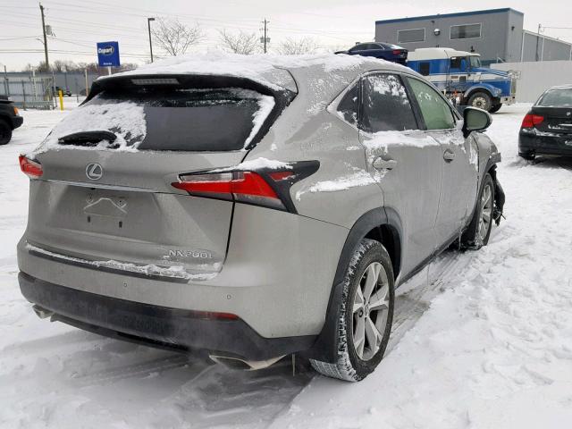 JTJBARBZXF2034236 - 2015 LEXUS NX 200T GRAY photo 4