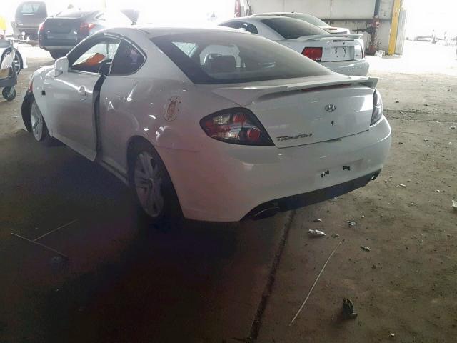 KMHHM66DX8U281549 - 2008 HYUNDAI TIBURON GS WHITE photo 3