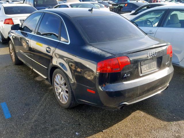 WAUAF78E18A163013 - 2008 AUDI A4 2.0T BLACK photo 3