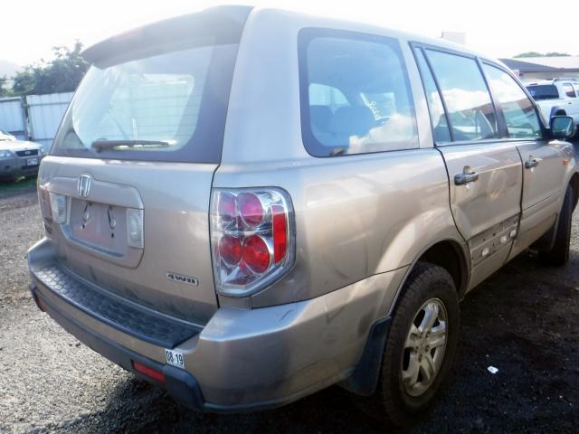 2HKYF18106H534535 - 2006 HONDA PILOT LX GOLD photo 4