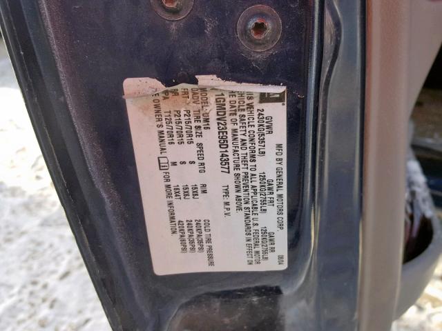 1GMDV23E95D143577 - 2005 PONTIAC MONTANA BLUE photo 10