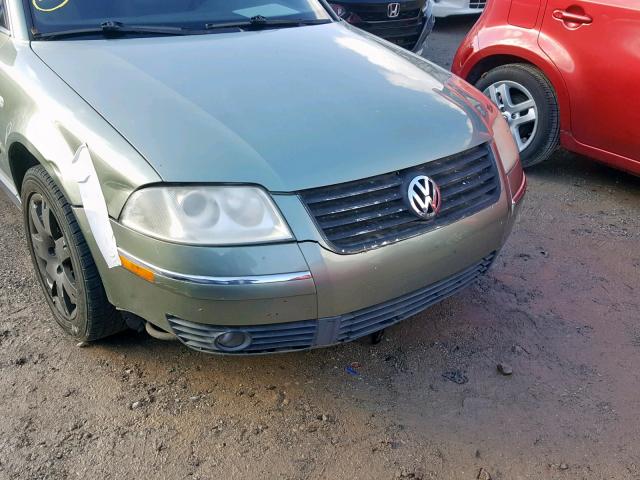 WVWRH63B73P282407 - 2003 VOLKSWAGEN PASSAT GLX GREEN photo 9