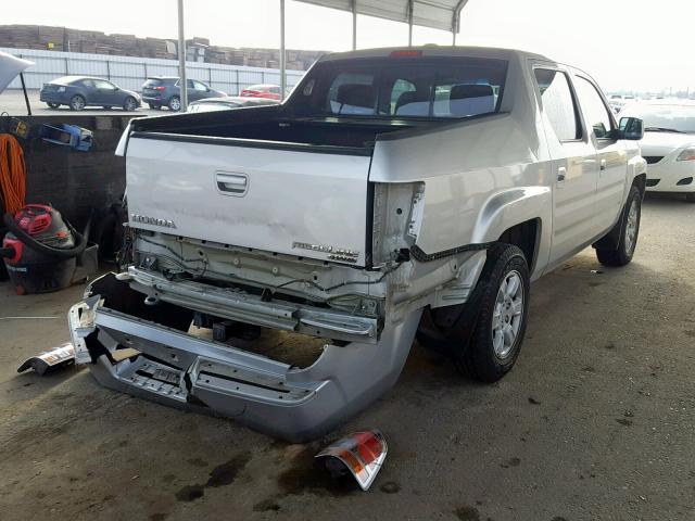 2HJYK16516H524702 - 2006 HONDA RIDGELINE SILVER photo 4